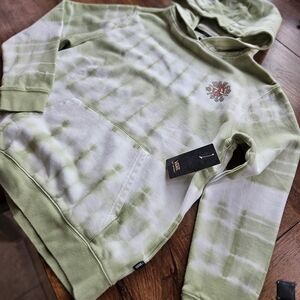 Vans Green and White Tie-Dye Hoodie